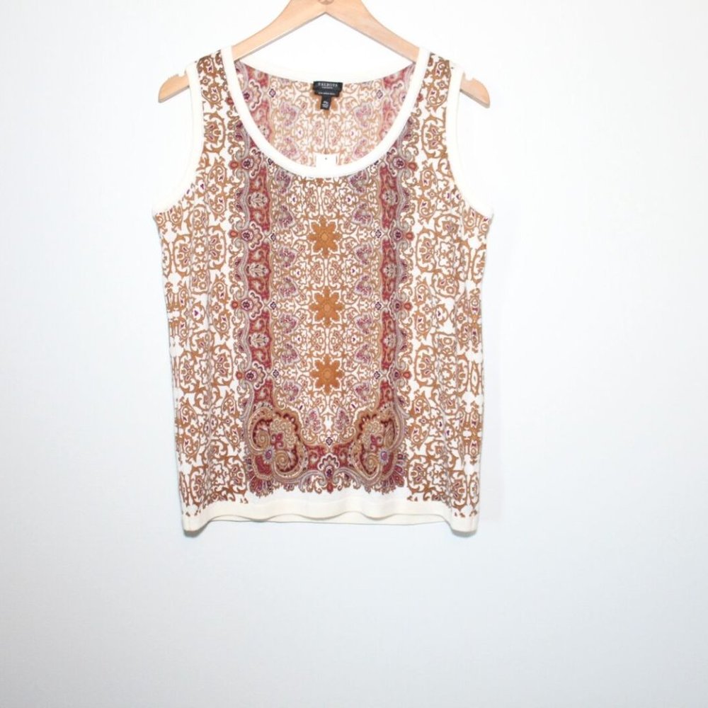 NWT Talbots Paisley Print Sleeveless Top Women's Plus Size 1XP 1X P H12719 - Picture 6 of 8